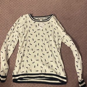 J.Crew Pineapple white and navy t shirt from